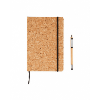 Zestaw Korek Notes A5 oraz touch pen z bambusa