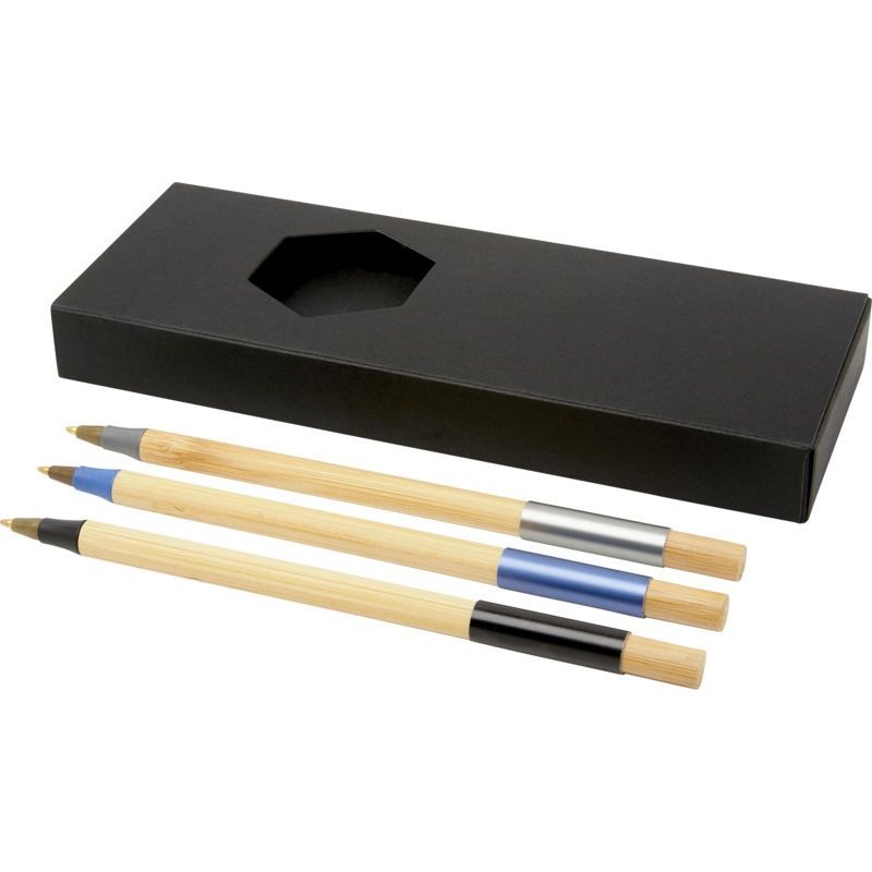 3-częściowy zestaw bambusowych długopisów